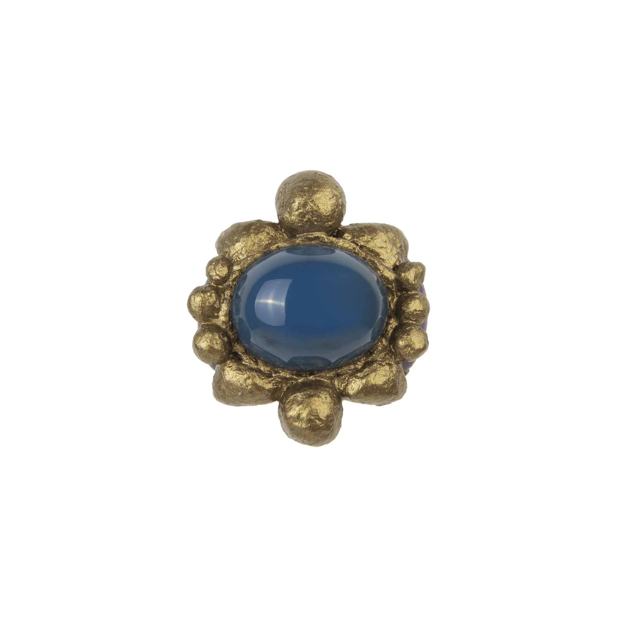 Purple blue 3-stone ring